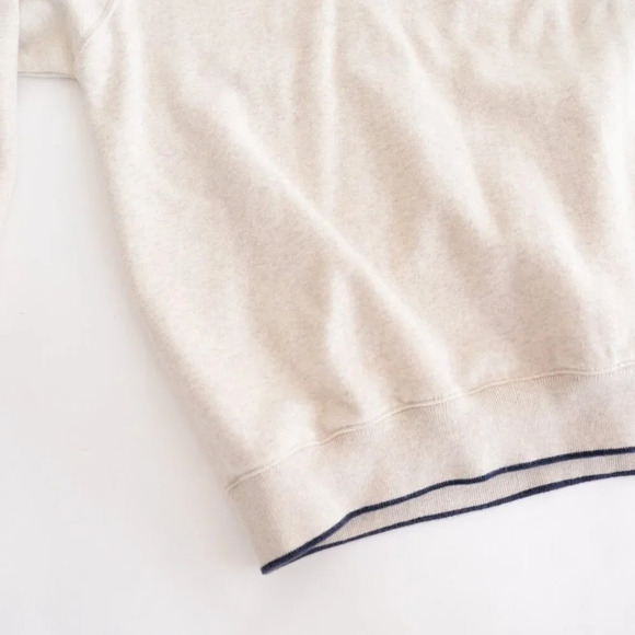 Vintage 90S Croft And Barrow Sport Cream Navy Embroidered  Usa Crew Neck Sweater - Picture 6 of 13